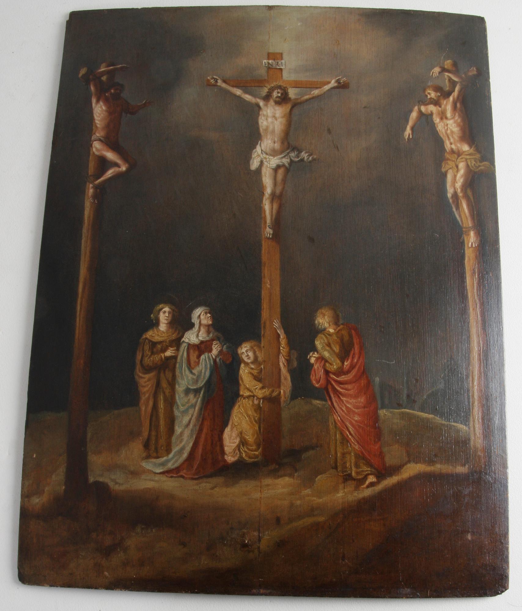 OKÄND KONSTNÄR, olja på pannå, trol 1700-tal.