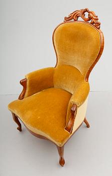 FÅTÖLJ, nyrokoko, 1800-talets andra hälft.