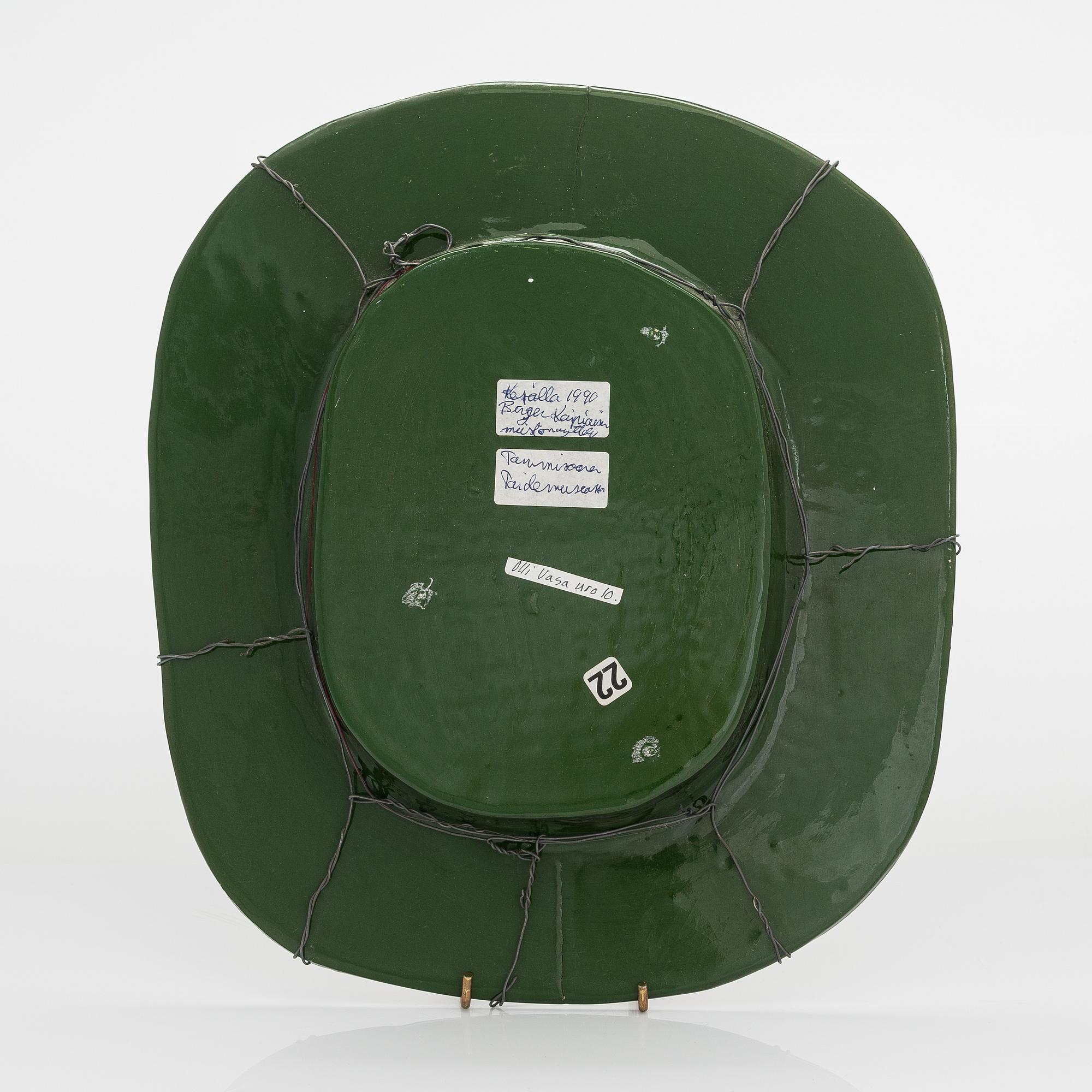 Birger Kaipiainen, a 1960's stoneware relief signed Kaipiainen, Arabia.