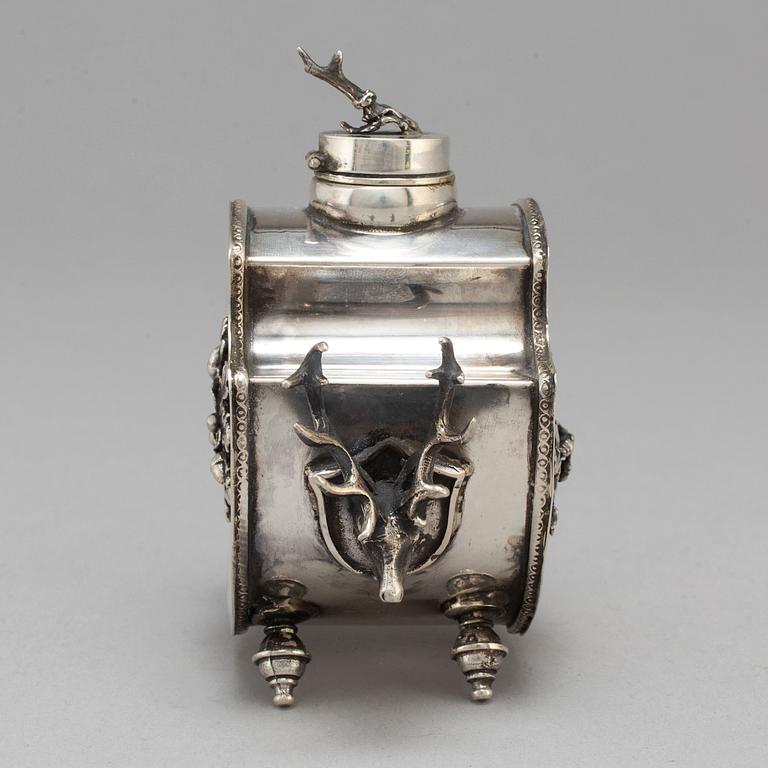 A Russian 19th century silver ink-stand, unidentified, Moscow 1873.  unidentified maker's mark, assayer Viktor Savinkov.