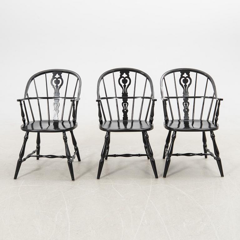 Chairs, 6 + 2, Windsor model, Gemla.