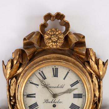 A Swedish gustavian 18th century wall clock by J. Hovenschöld.