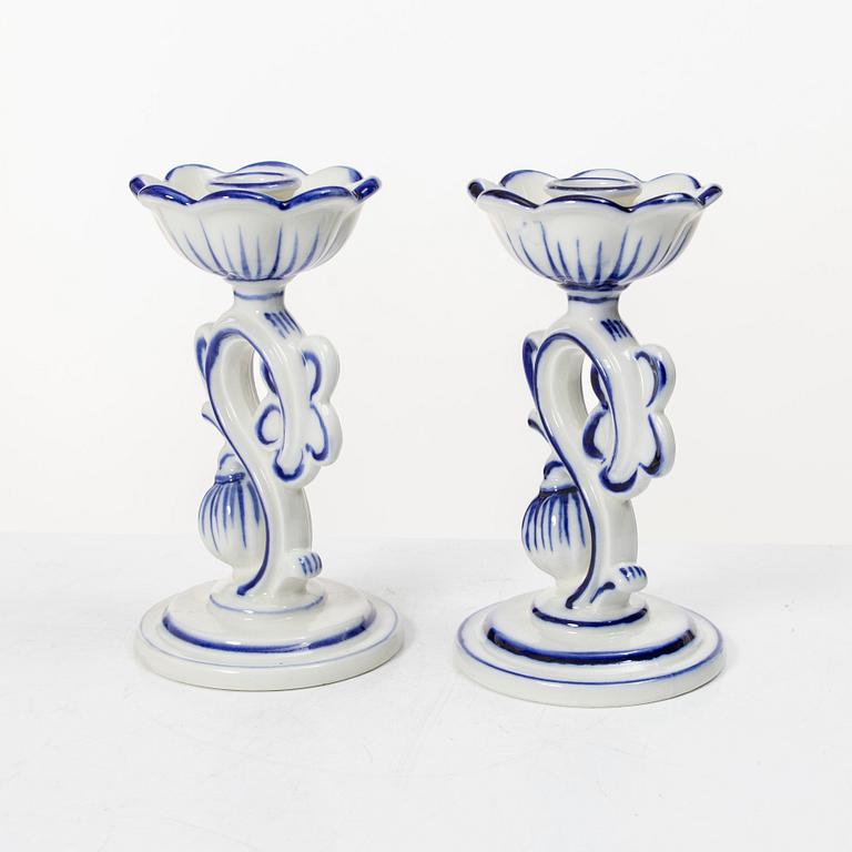 Arthur Percy, a pair of candlesticks, Gefle Upsala Ekeby.