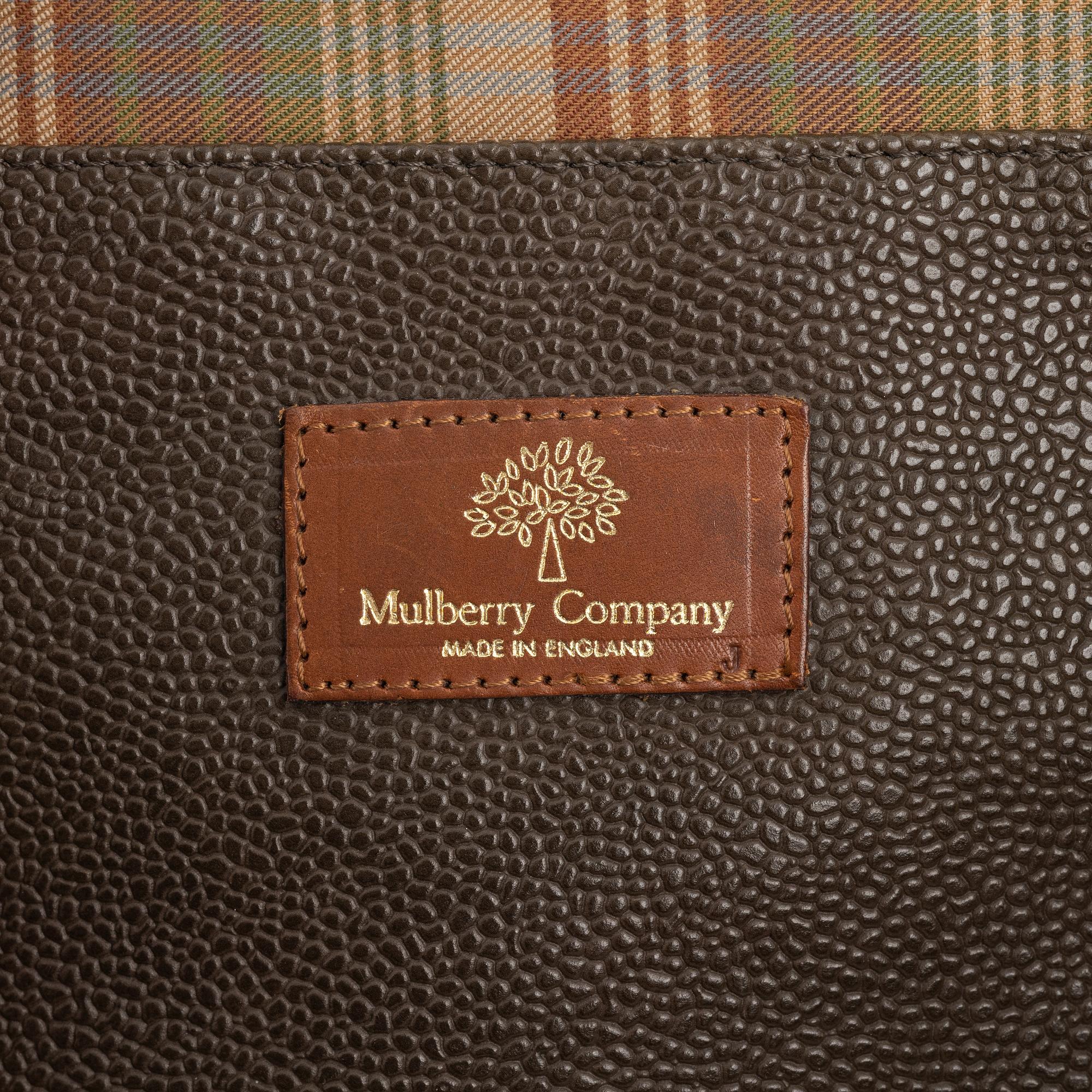 Mulberry, 'Clipper' scotch grain weekend bag.