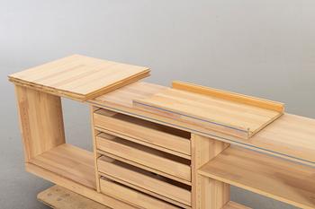 OLOF PIRA, BOKHYLLA SAMT SIDEBOARD, ur serien "Blå Rand".