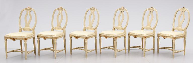 MATGRUPP, 7 delar, gustaviansk stil, 1900-talets andra hälft.