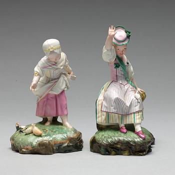 Two Höchst figurines, 1770's.