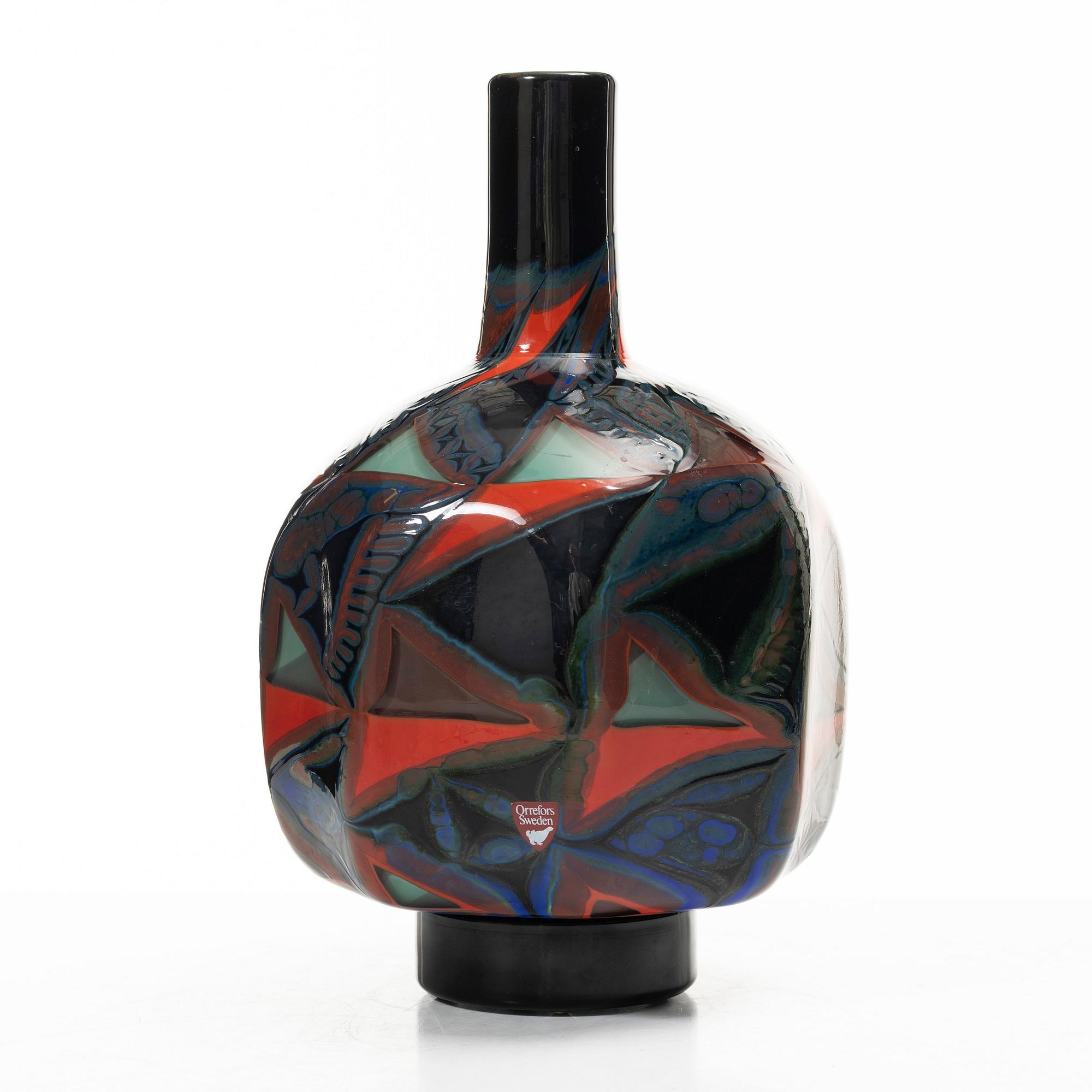 Eva Englund, a 'Millefiore Röd' vase, Orrefors, 1990.