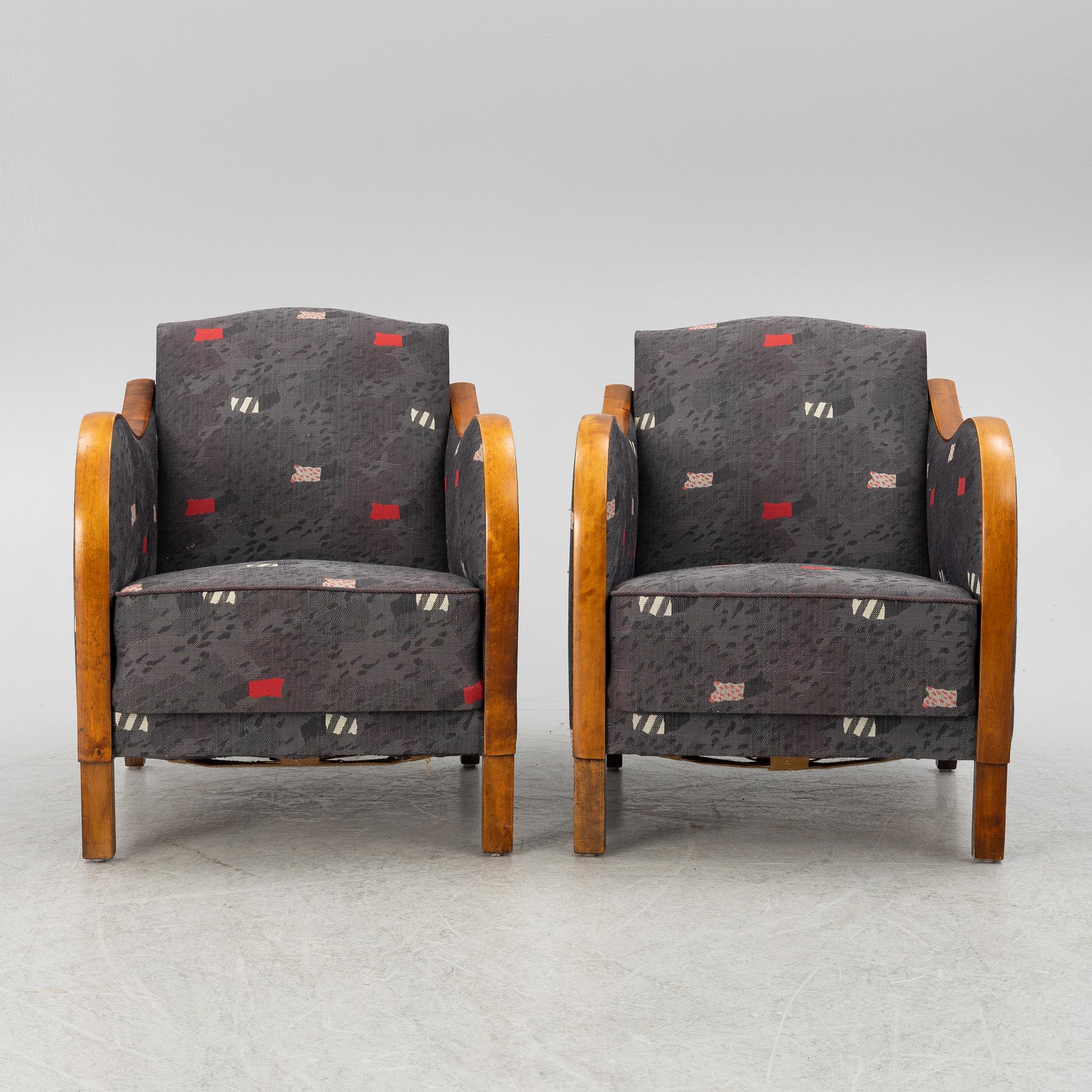 Armchairs, a pair, functionalist, 1930s.