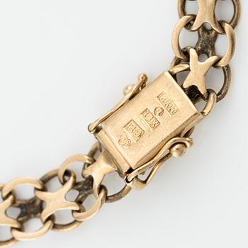 Bracelets, 2 pcs, 18K gold, Bismarck and X-link.