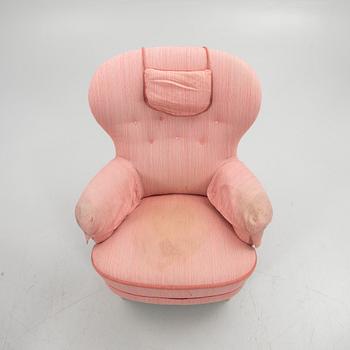 Carl Malmsten, Armchair with footstool, "The Giant Toad", second half of the 20th century.