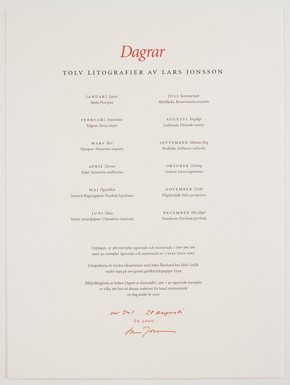 Lars Jonsson, 'Dagrar'.