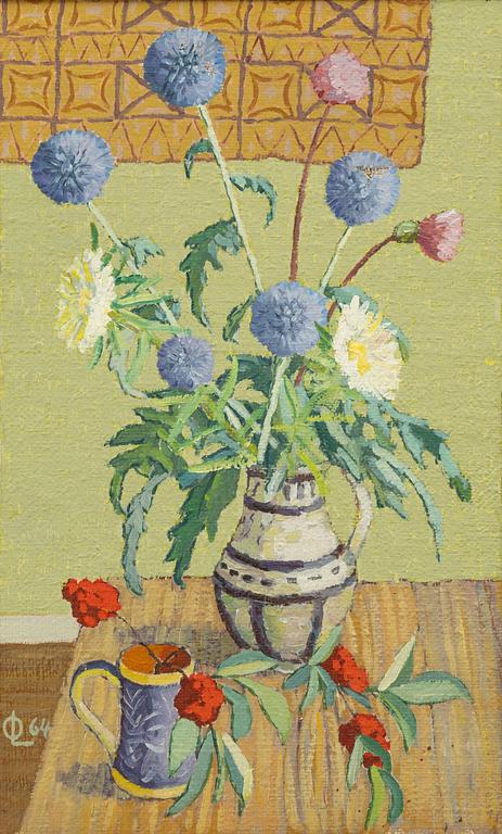 Oscar Luks Lundefjord, Still life with flowers.