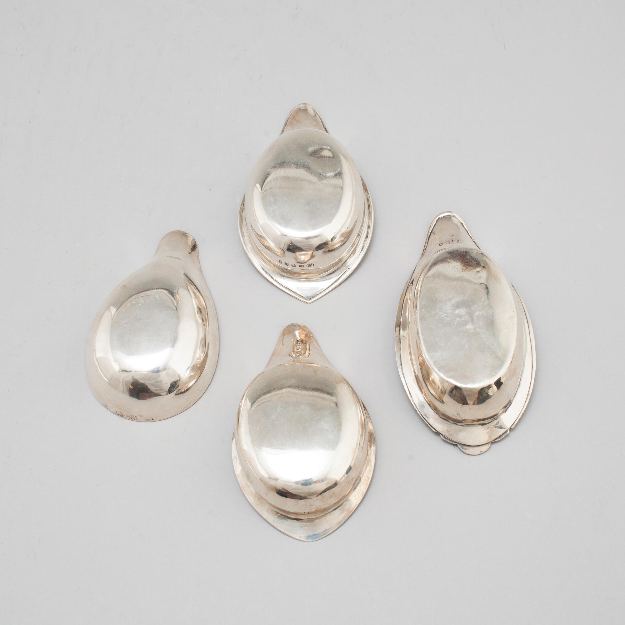 4 silver pap boats. Among others Richard Gurney & Thomas Cook London 1752.