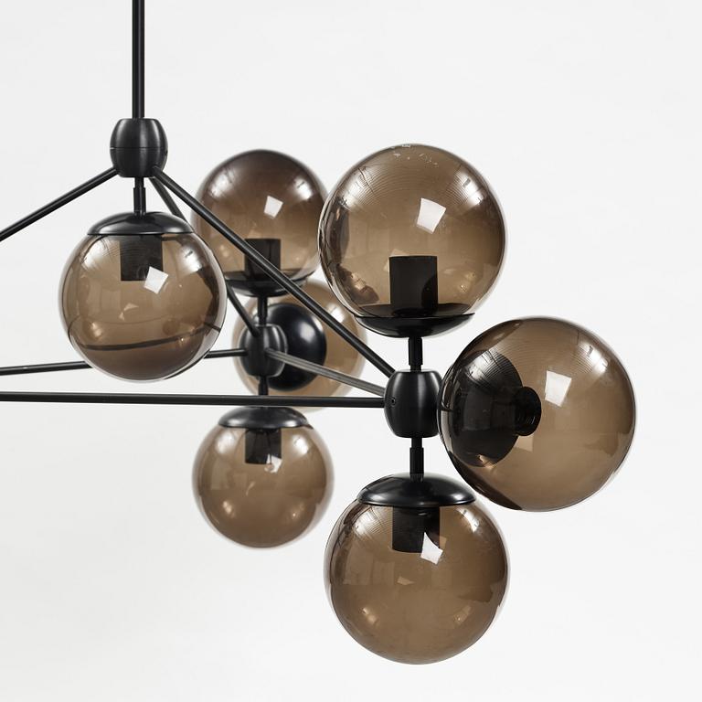 Modo Chandelier, 3 Sided, 10 Globes, Designed by Jason Miller for Roll & Hill.