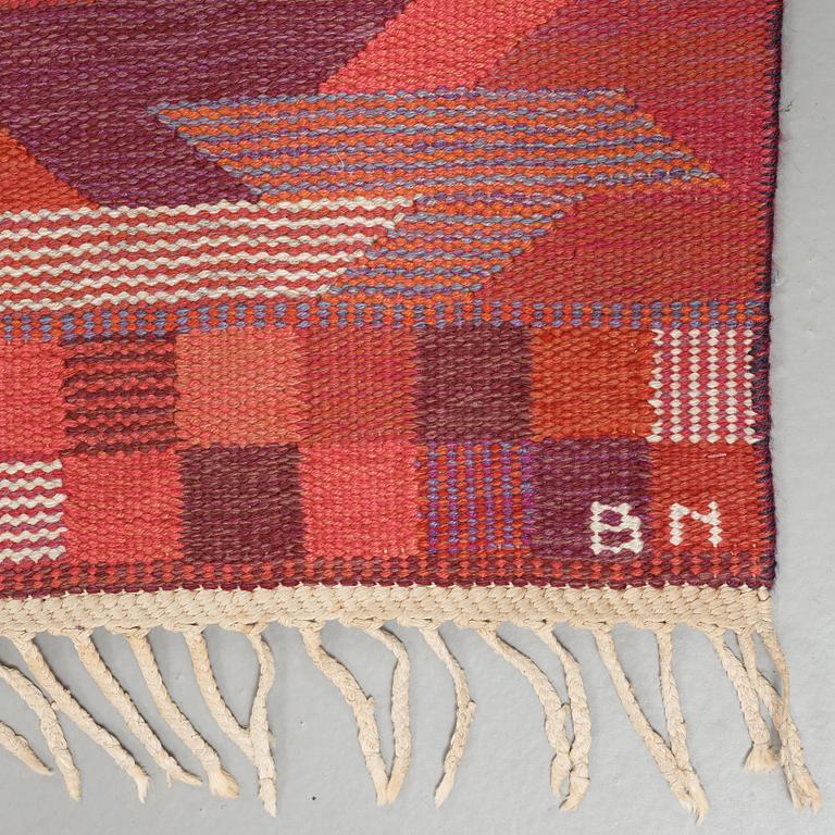 Barbro Nilsson, A CARPET, "Rödarp", flat weave, ca 247 x 190,5 cm, signed AB MMF BN.