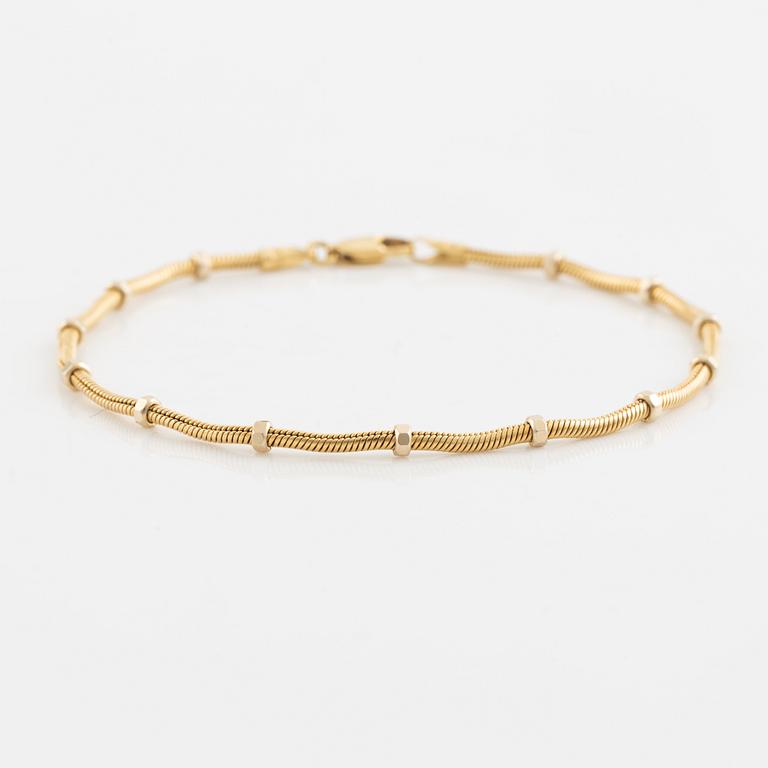 Necklace and bracelet, 18K gold.