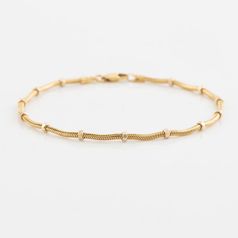 Collier och armband, 18K guld.