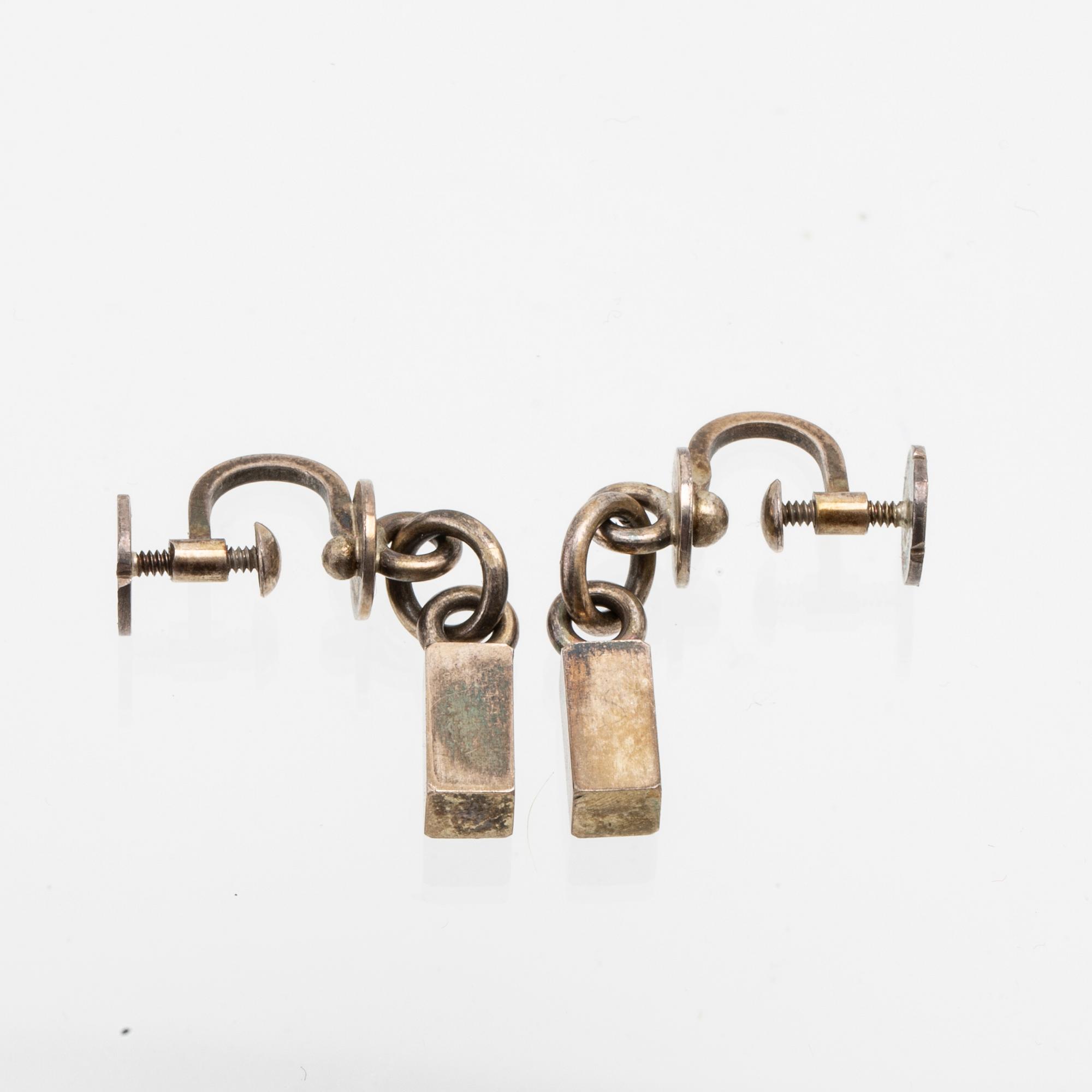 Wiwen Nilsson, a pair of silver earrings, Lund 1960.