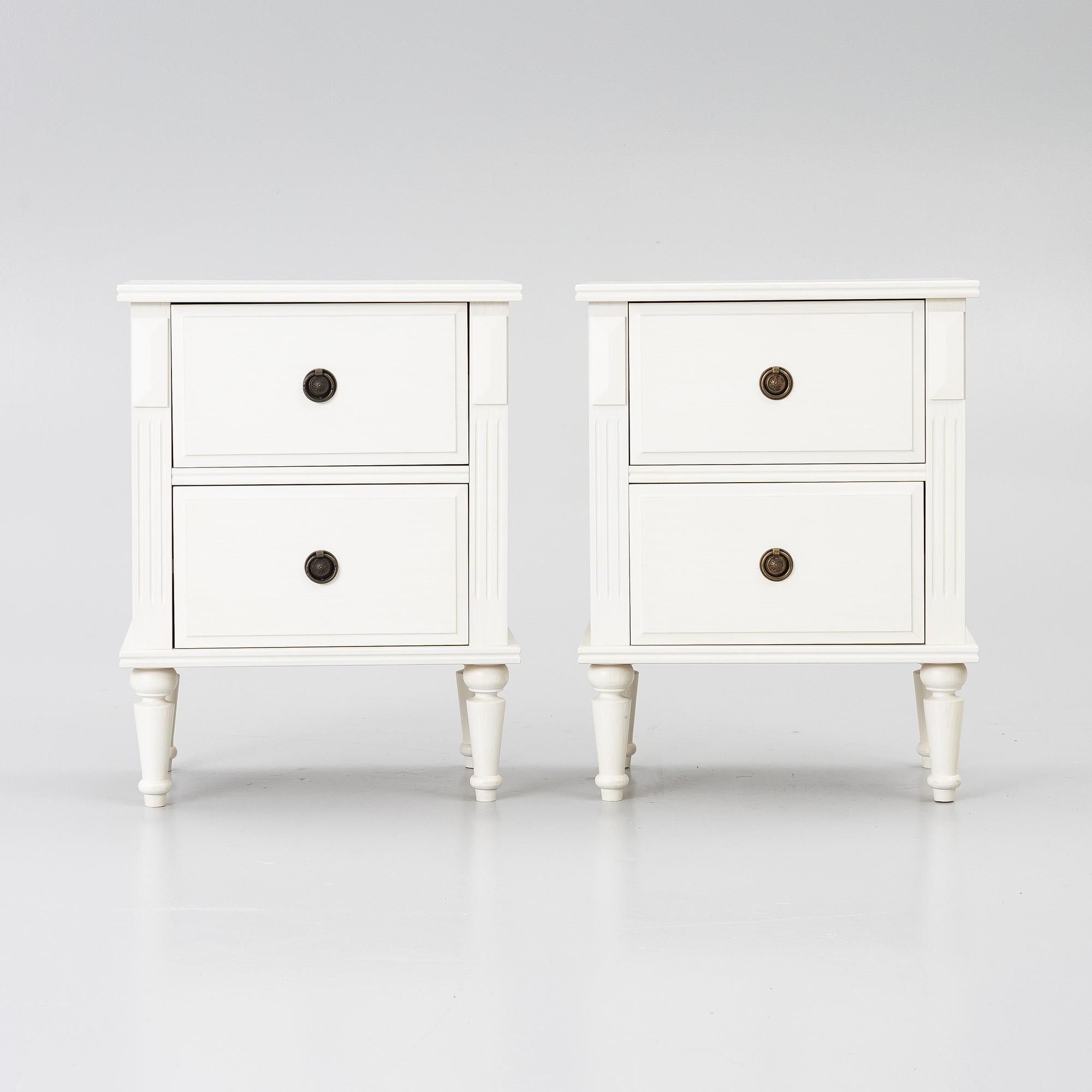 A pair of bedside tables, contemporary.