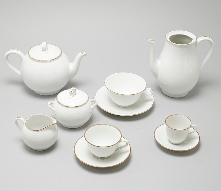 33 pieces of porcelain tableware by Louise Adelborg for Lidköping and Rörstrand, model "Swedish Grace", 20th century.