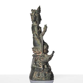 Boddhisattva sittandes på elefant, troligen sen Mingdynasti.