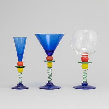 Berit Johansson, a 27-piece 'Harlequin' glass service, Gense.