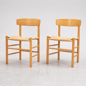 Børge Mogensen, a set of six model 'J39' oak chairs, FDB Møbler, Denmark.