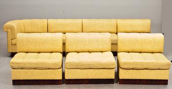 MODULSOFFA, 7 delar. 1970-tal. Nordisk design.