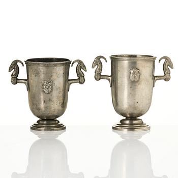 Nils Fougstedt, a set of two Swedish Grace vases, Herman Bergman art foundry, Stockholm, 1930.