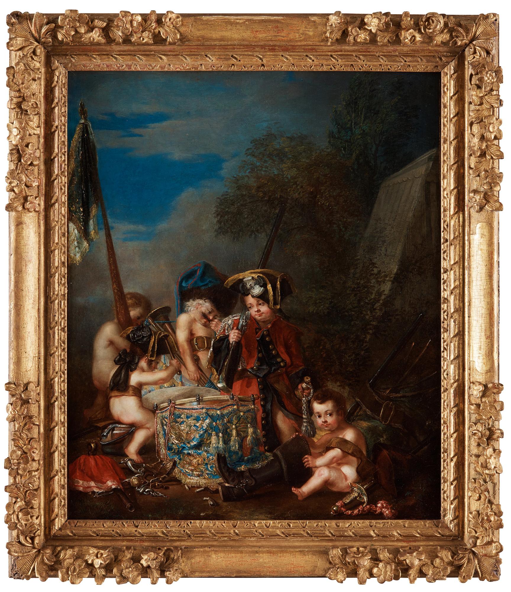 Johann Conrad Seekatz Tillskriven, Putti med militärtroféer.