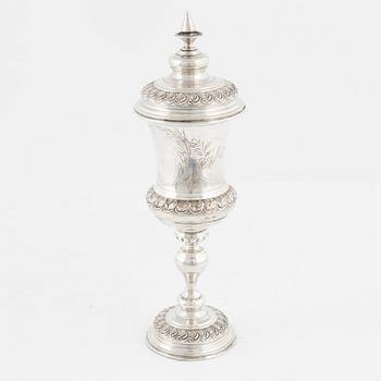 CG Hallberg, lockpokal, silver, Stockholm 1899.