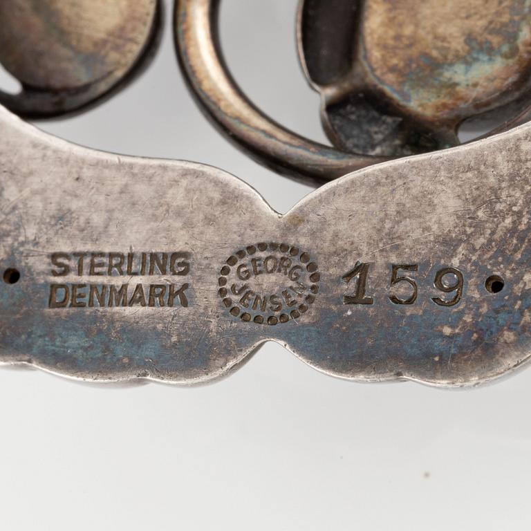 Georg Jensen brosch sterlingsilver och lapiz lazuli, Danmark efter 1945.