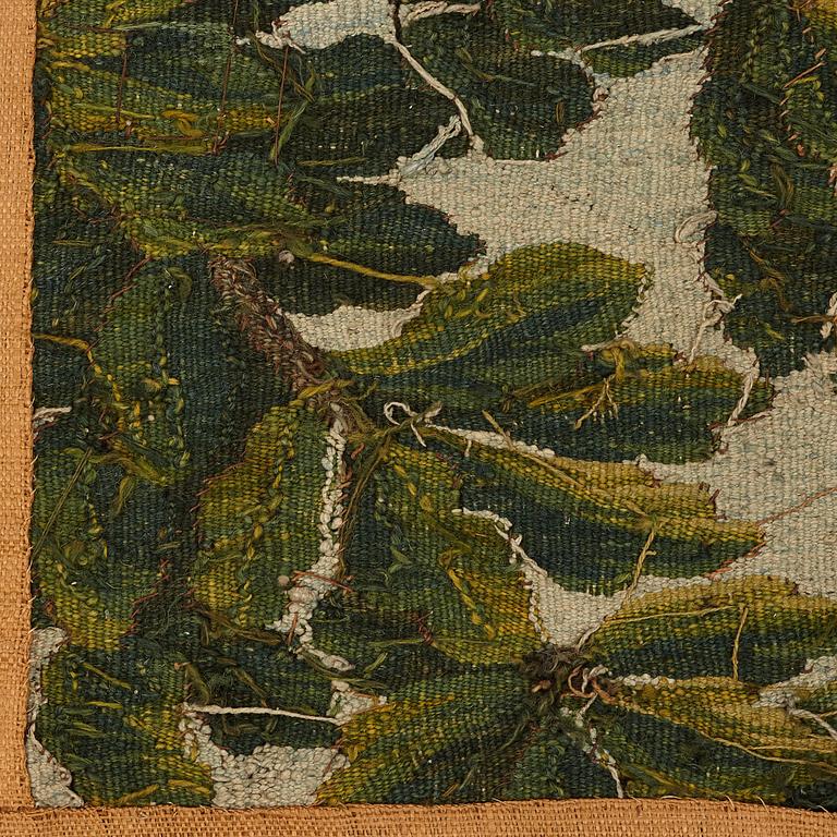 A "Verdure" tapestry, c 279 x 196 cm, signed M.R.D'AVBVSSONj.DVMONTEIL.