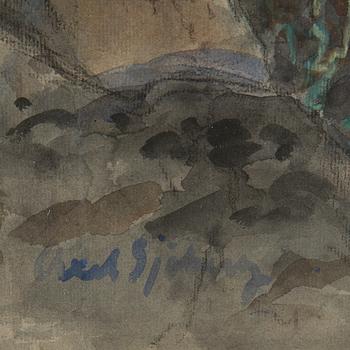 Axel Sjöberg, watercolour, signed.