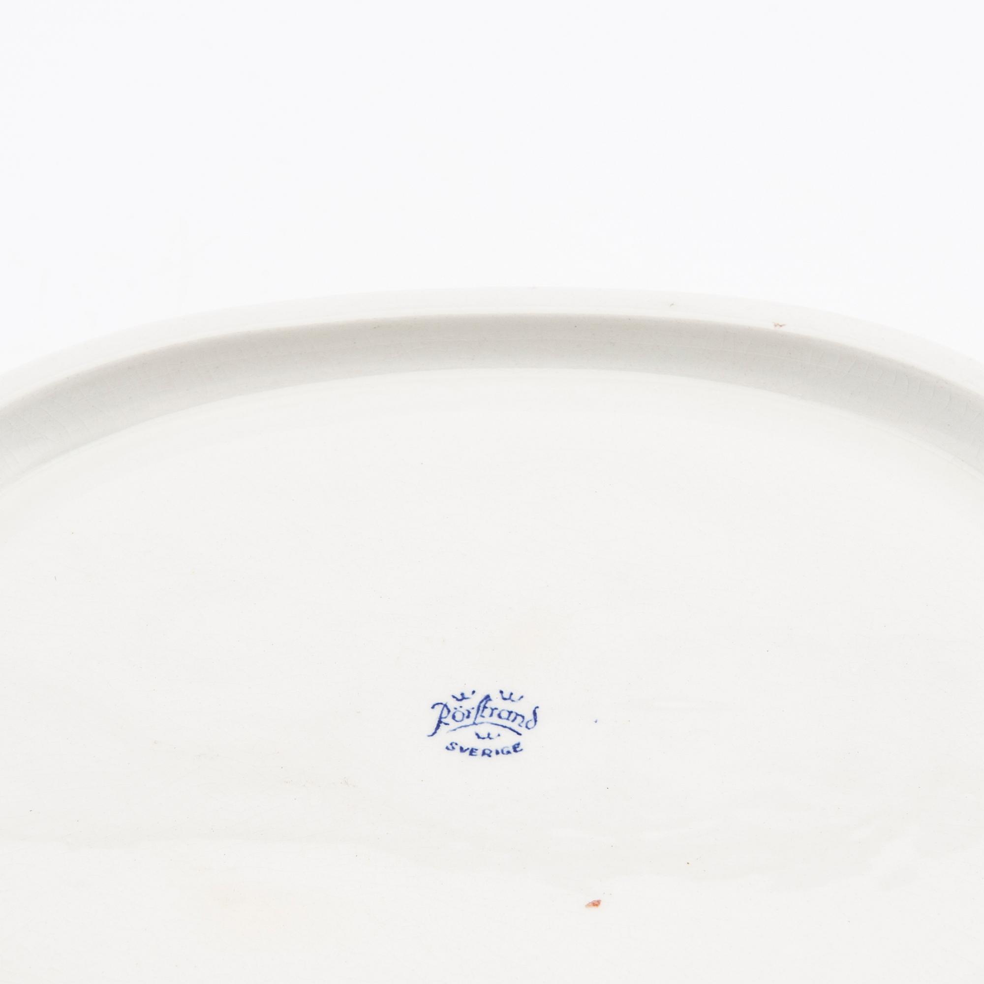 Fruktservis 9 dlr Rörstrand 1900-talets första hälft flintgods.