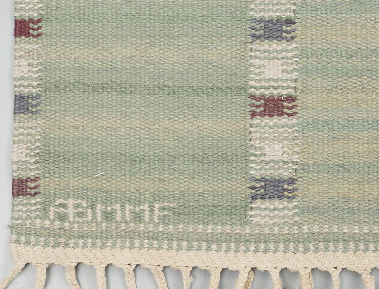 RUG. "Falurutan, grön Fabiola". Rölakan (flat weave). 261 x 185,5 cm.