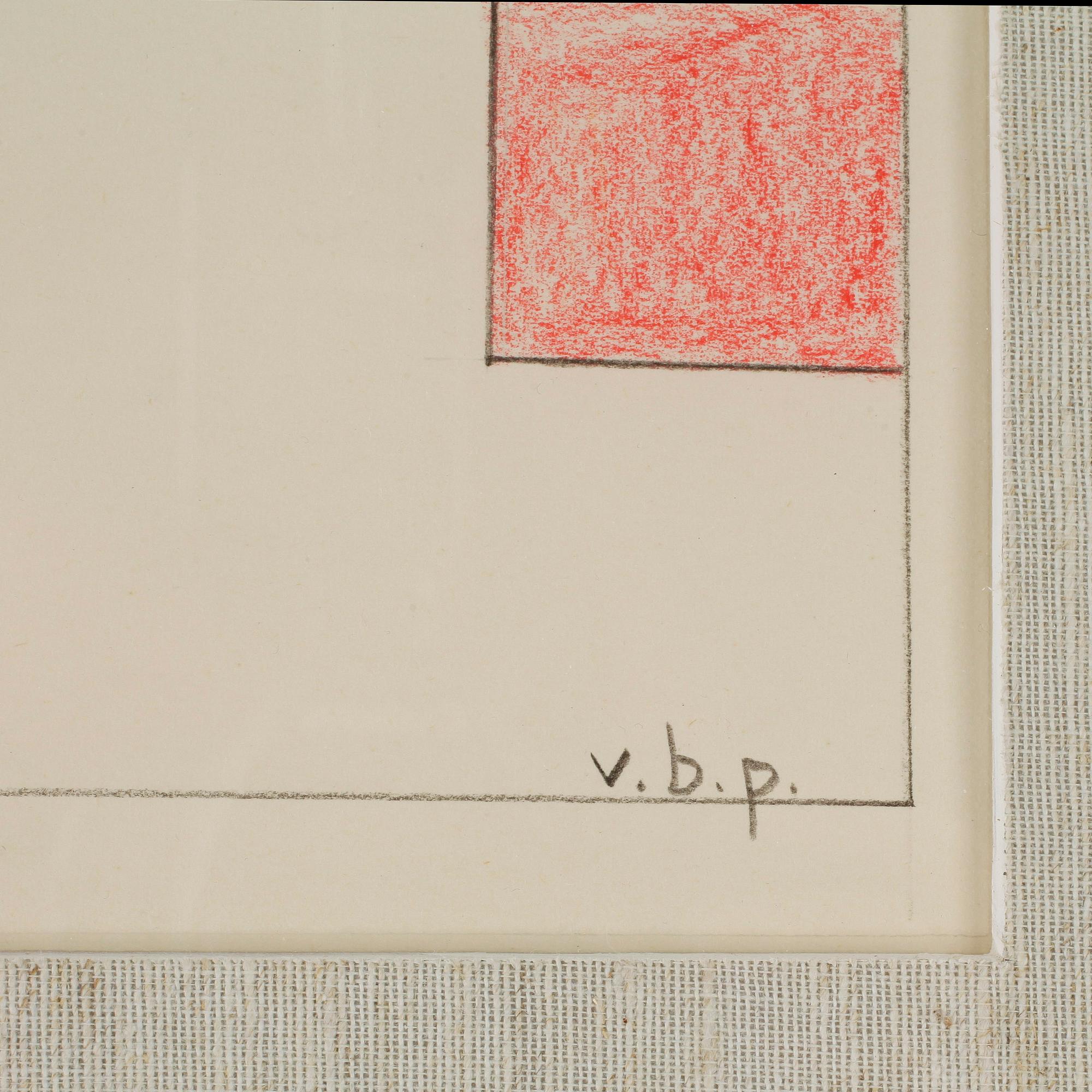 VILHELM BJERKE-PETERSEN, blandteknik på papper, signerad.