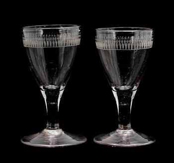 VINGLAS, 1 par, tidigt 1800-tal.