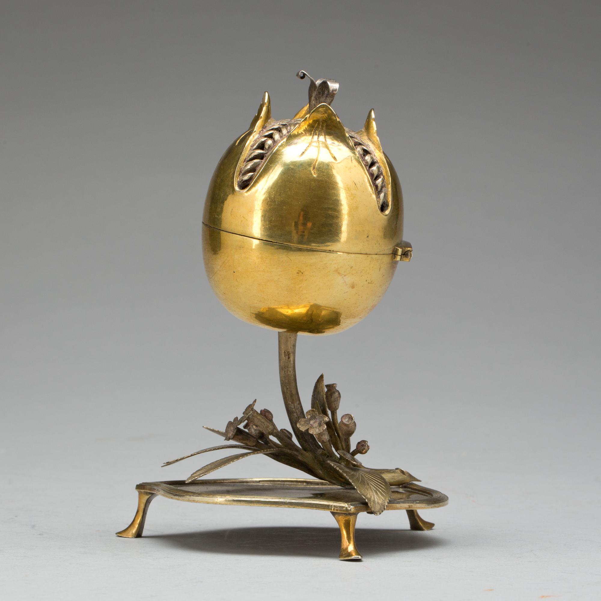 RÖKELSEKAR/DOFTHÅLLARE, mässing, 1700-tal.