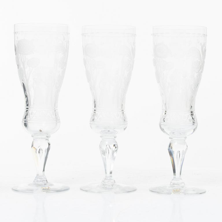 Vicke Lindstrand, champagneglas, 3 st, "Dalecarlia", Kosta Boda.