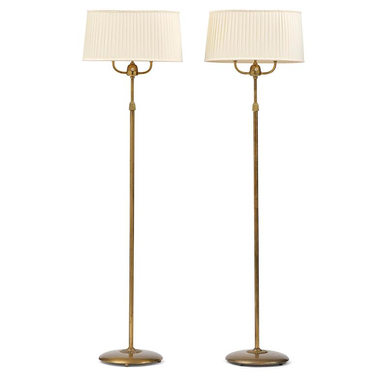 Bertil Brisborg, a pair of floor lamps model 31376, Nordiska Kompaniet, Sweden, 1940s.