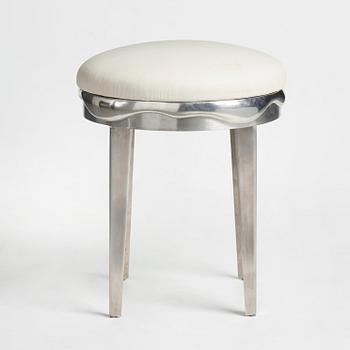 Anna Kraitz, a steel, aluminum and pewter "Angel" stool, Svenskt Tenn, Sweden.