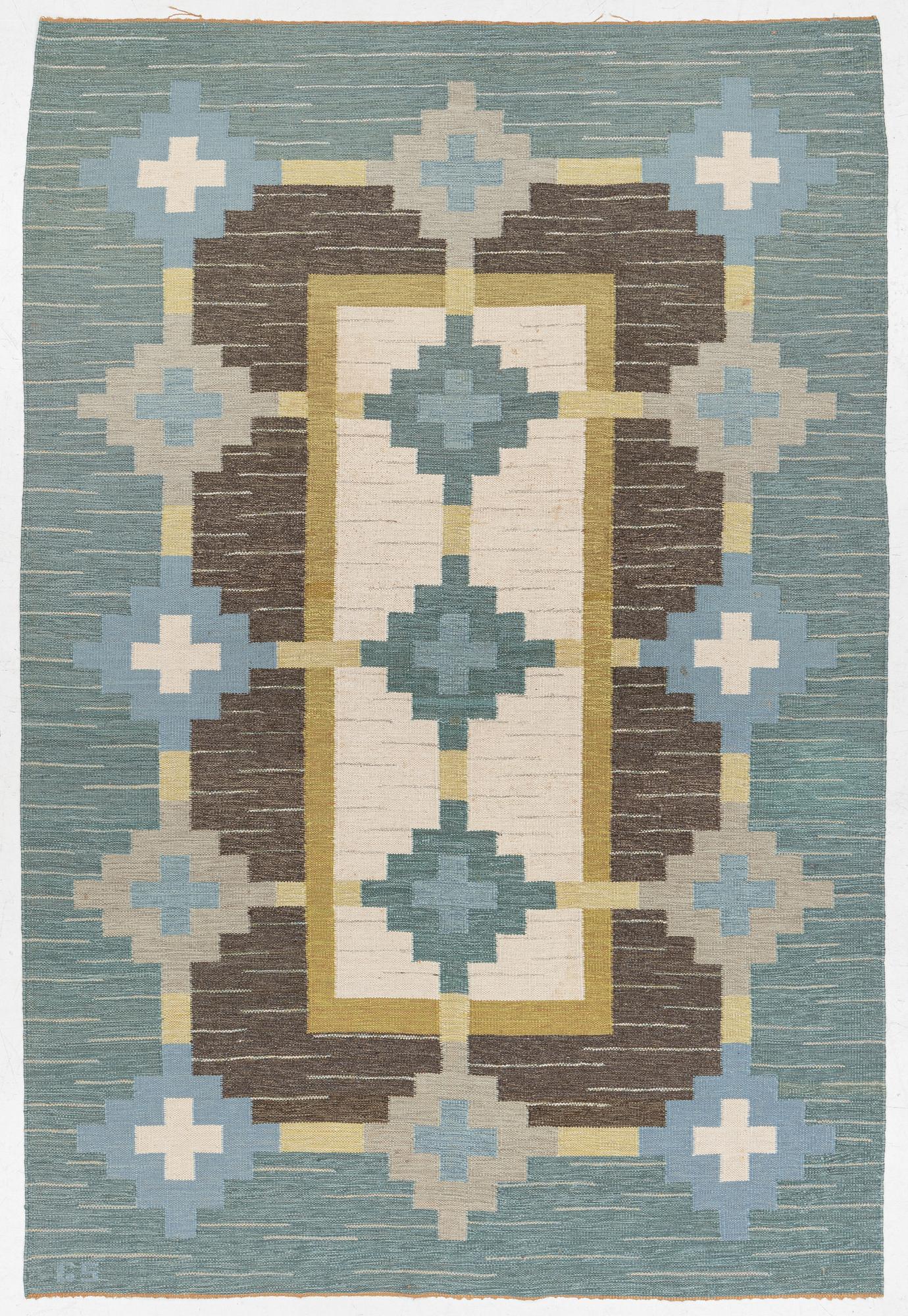 Rug, flat weave, signed GS, approx. 300 x 200 cm.
