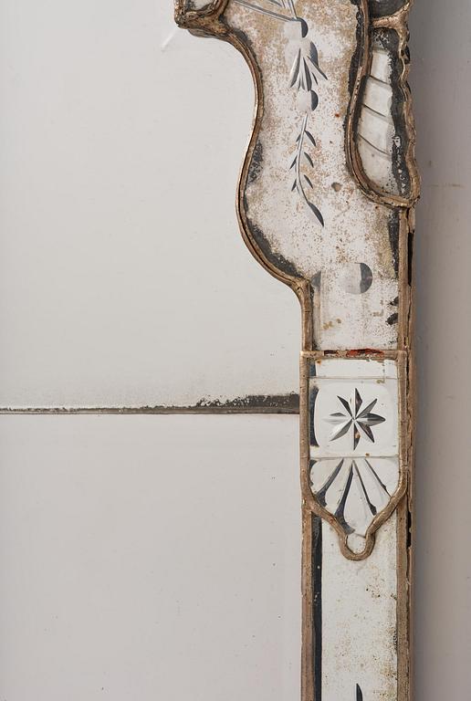 A Northern European late baroque mirror, mid 18th century.