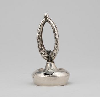 KARAFF, nysilver samt glas, art nouveau, tidigt 1900-tal.