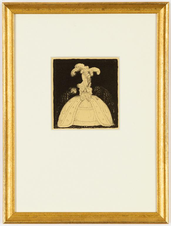 John Bauer, lithograph from "Troll", 1915, signed B in the print.