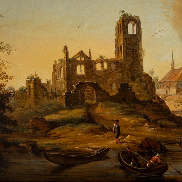 Johan Sevenbom, Landscape with ruins of a church.