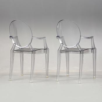 KARMSTOLAR, ett par, "Louis Ghost", Philippe Starck för Kartell.