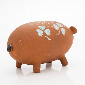 Marita Lybeck, a red clay sculpture / piggy bank, unsigned.